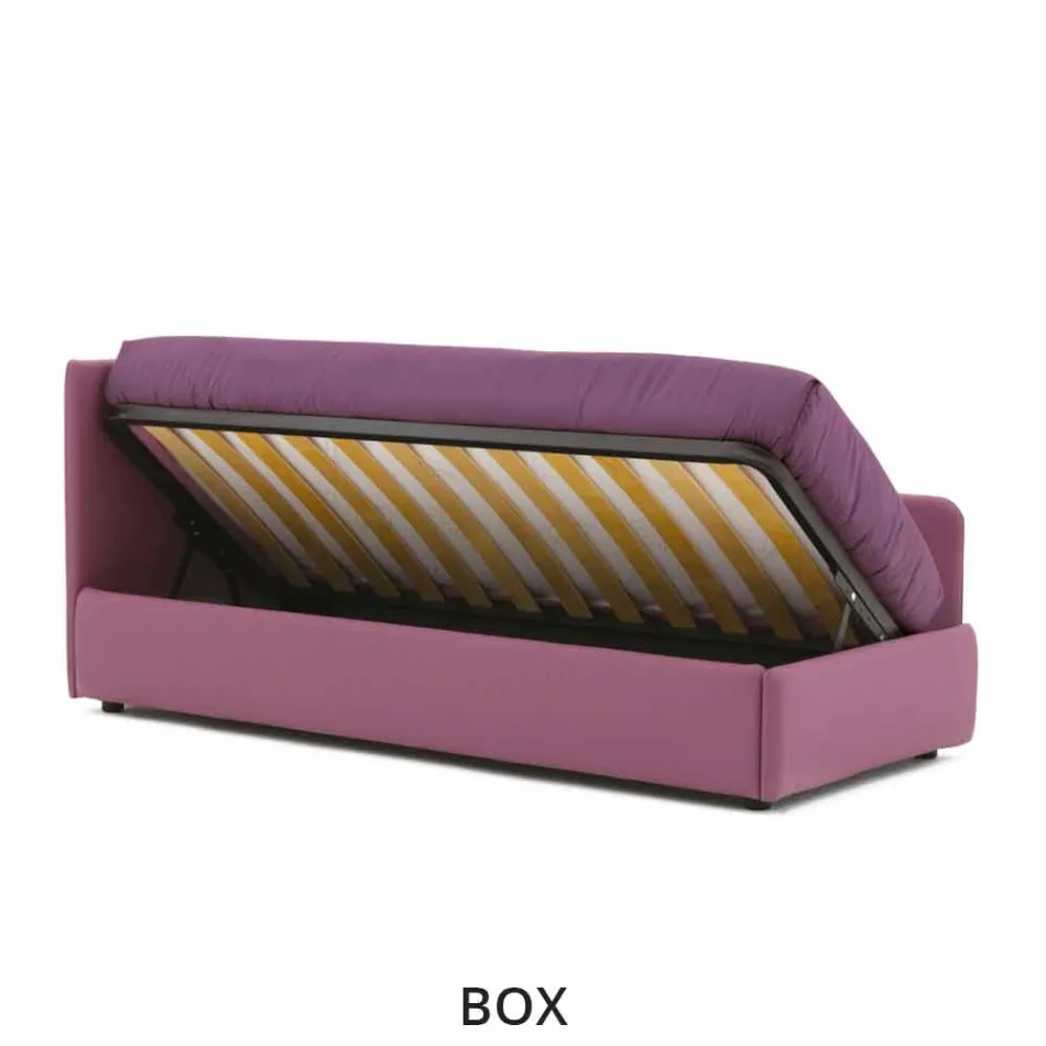 Design Sofa Bed in Removable Leatherette Made in Italy - Rallo Viadurini