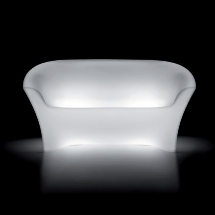 Outdoor Bright Sofa in Polyethylene with LED Light Made in Italy - Conda Viadurini