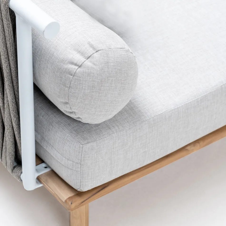 Modular Garden Sofa with 2 Rope Backrests - Bellatrix Viadurini