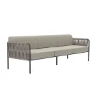 Outdoor Sofa in Steel and Rope Various Sizes with Cushions Made in Italy - Helga Viadurini