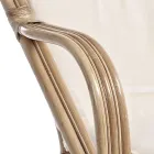 2 Seater Outdoor Sofa for Garden in Rattan White Cushions - Maurizia Viadurini