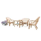 2 Seater Outdoor Sofa for Garden in Rattan White Cushions - Maurizia Viadurini