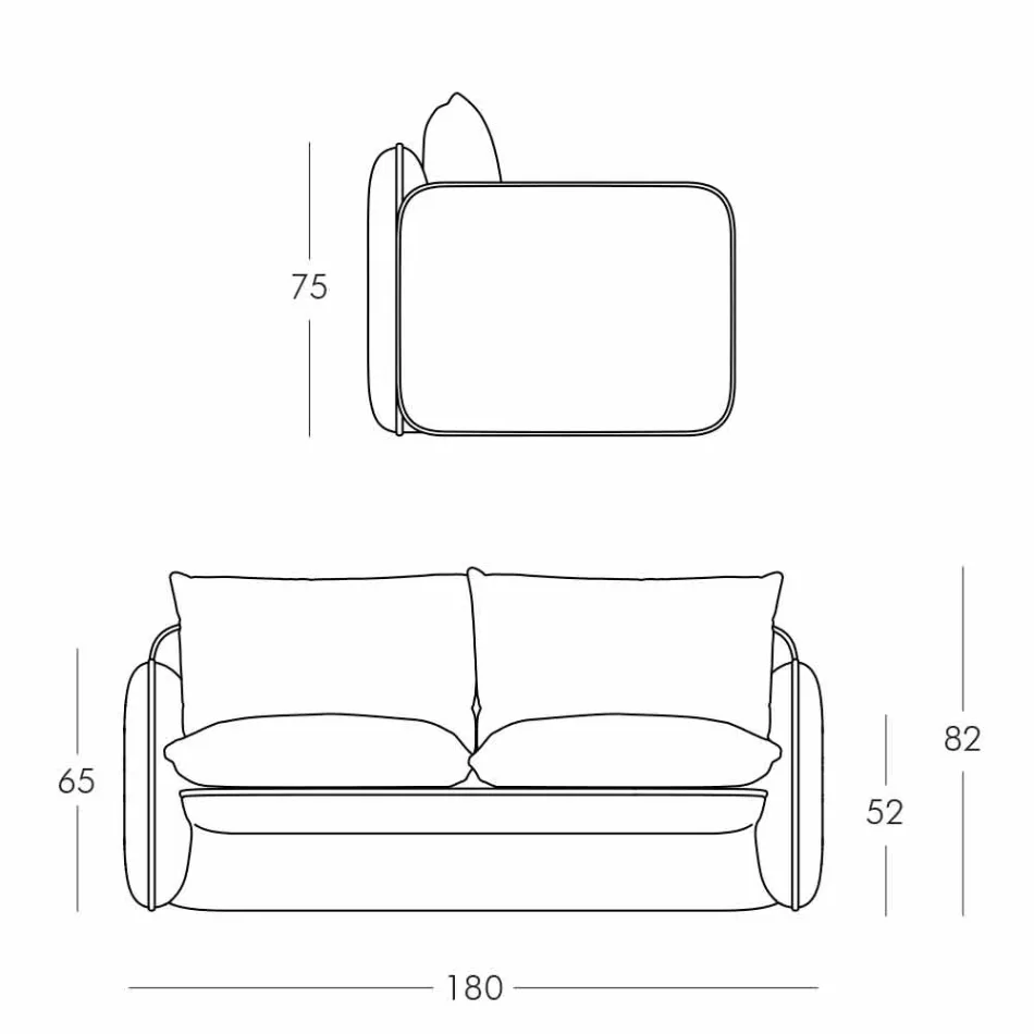 2 seater outdoor sofa in fabric or leather - Mara by Slide Viadurini