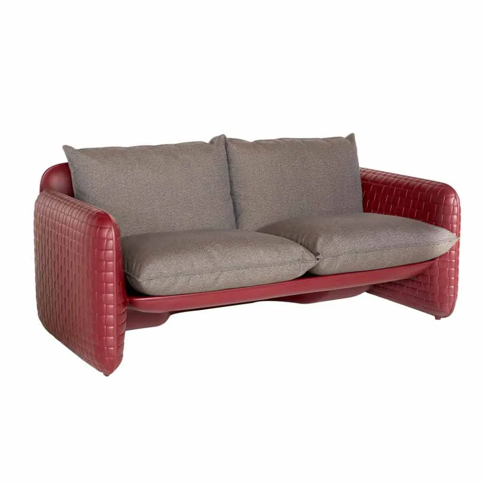 2 seater outdoor sofa in fabric or leather - Mara by Slide Viadurini
