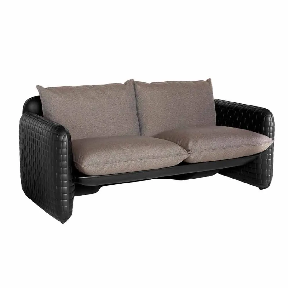 2 seater outdoor sofa in fabric or leather - Mara by Slide Viadurini