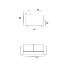 Modern design three-seater sofa in eco-leather / fabric made in Italy Mora Viadurini