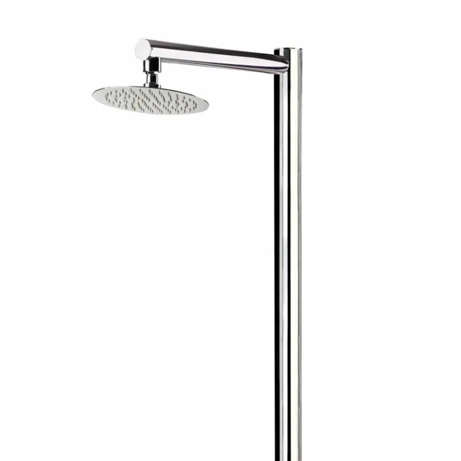 Outdoor Shower in Chromed Stainless Steel with Hand Shower Made in Italy - Modeo Viadurini