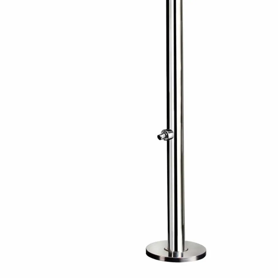 Outdoor shower in chromed stainless steel with foot washer Made in Italy - Modeo Viadurini