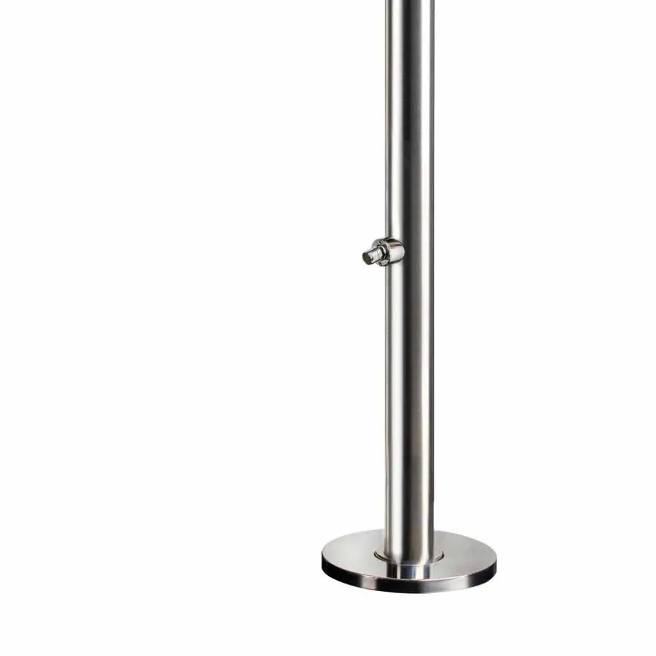 Chromed Stainless Steel Garden Shower with Foot Wash Made in Italy - Marlen Viadurini