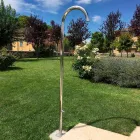 Chromed Stainless Steel Garden Shower with Foot Wash Made in Italy - Marlen Viadurini