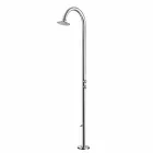 Chromed Stainless Steel Garden Shower with Foot Wash Made in Italy - Marlen Viadurini