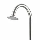 Chromed Stainless Steel Garden Shower with Foot Wash Made in Italy - Marlen Viadurini