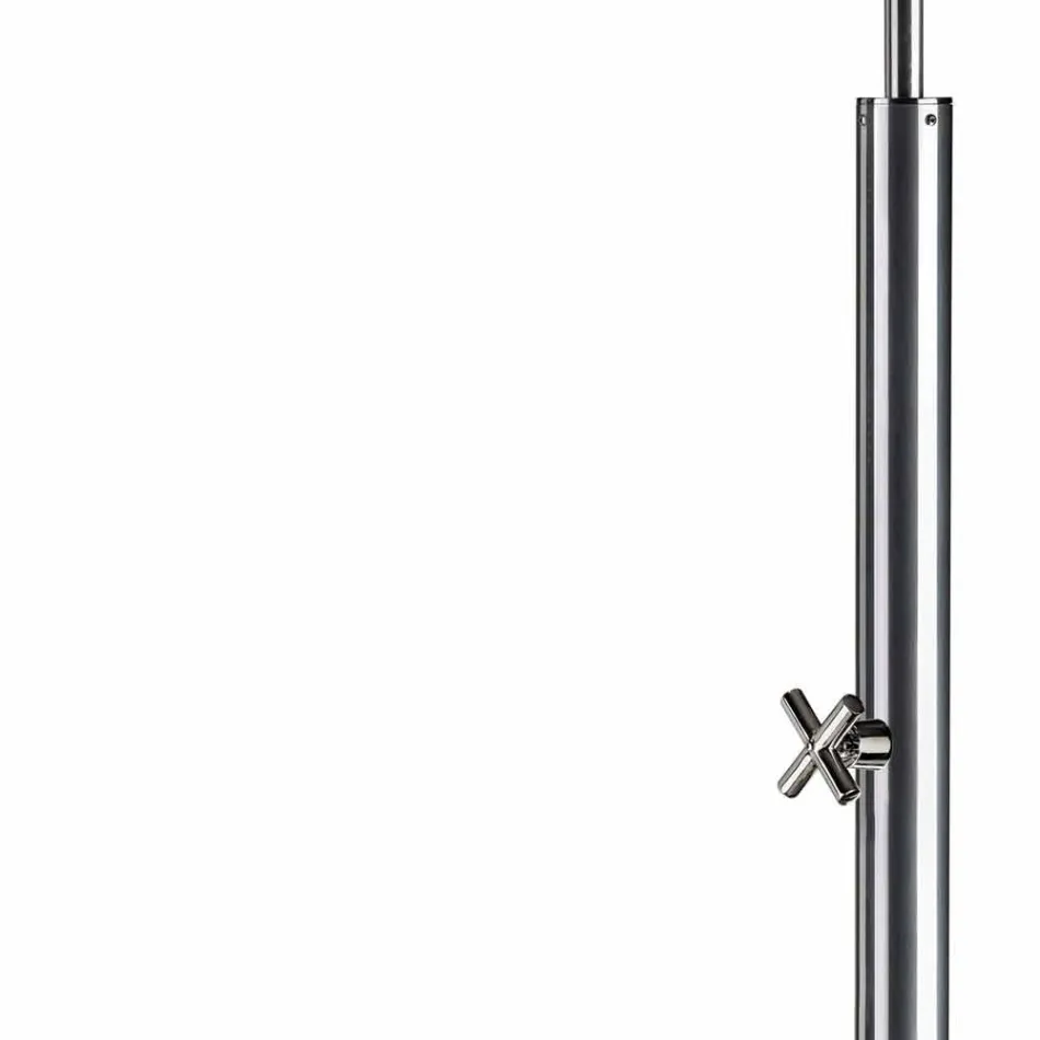 Stainless Steel Garden Shower with Round Shower Head Made in Italy - Norton Viadurini