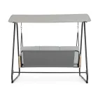 3-seater outdoor swing in steel and polyrattan armrests - Settle Viadurini