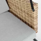 3-seater outdoor swing in steel and polyrattan armrests - Settle Viadurini