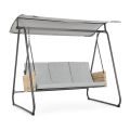 3-seater outdoor swing in steel and polyrattan armrests - Settle