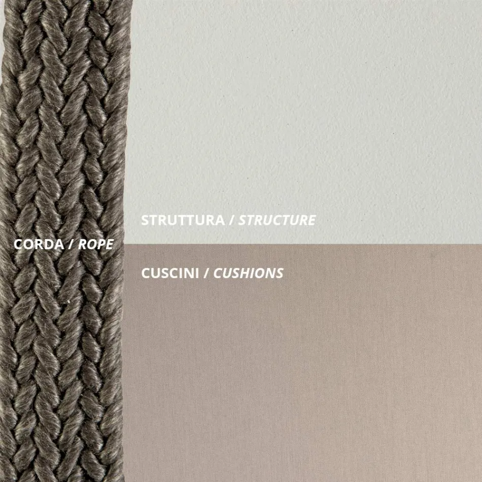 Steel Garden Swing with Ropes and Cushions Included Made in Italy - Bronn Viadurini