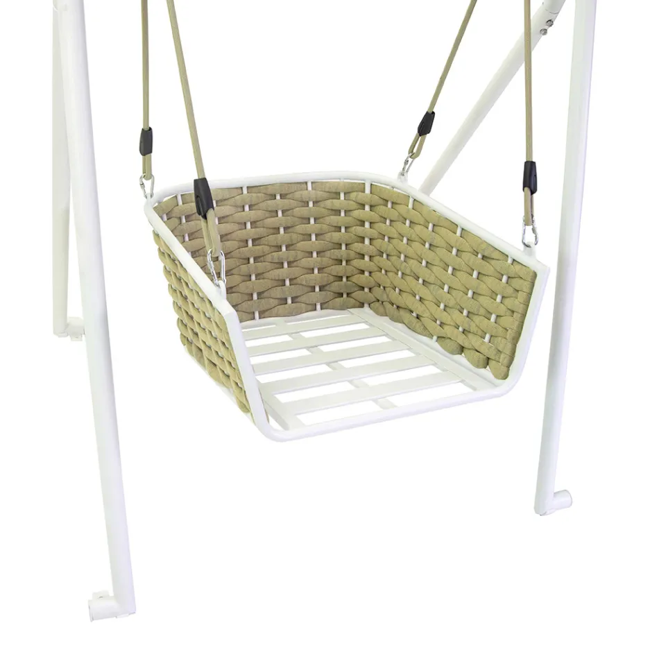 Aluminum Garden Swing and Seat with Water Repellent Cushions - Beach Viadurini