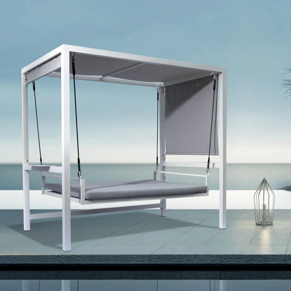 Suspended Garden Swing Made of Painted Aluminum - Broccard Viadurini