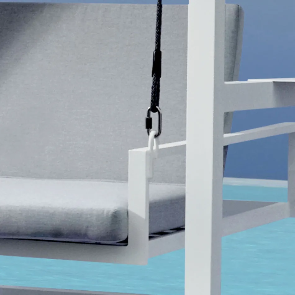 Suspended Garden Swing Made of Painted Aluminum - Broccard Viadurini