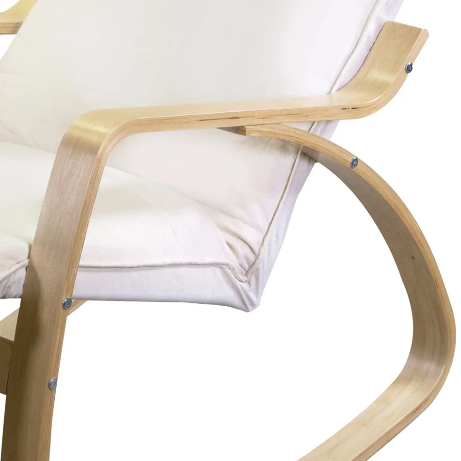 Indoor Swing Made of Birch Wood and Fabric - Abissi Viadurini