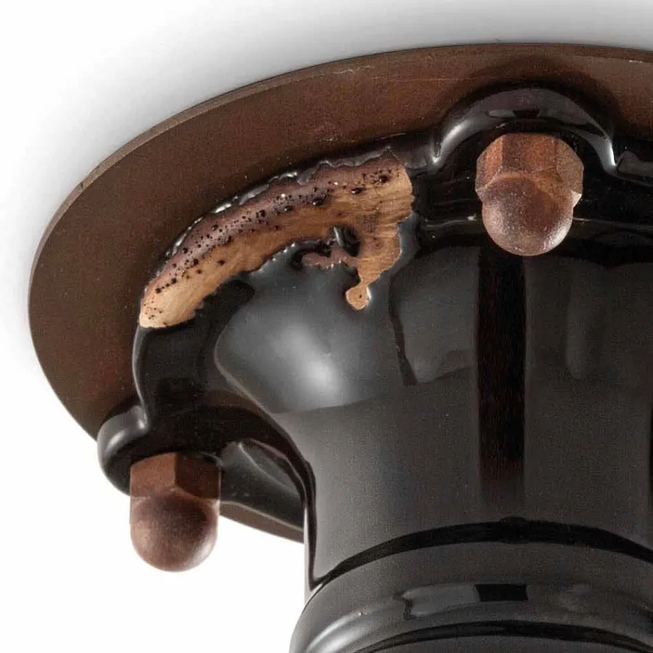 Design ceiling spotlight retro ceramic and metal Cloe Ferroluce Viadurini