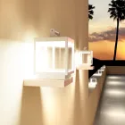 Decorative Outdoor Led Spotlight in White Aluminum or Corten - Bettina Viadurini