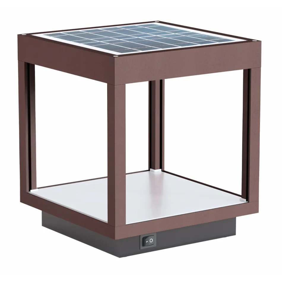 Portable Solar Led Spotlight in White, Black or Corten Aluminum - Bettina Viadurini