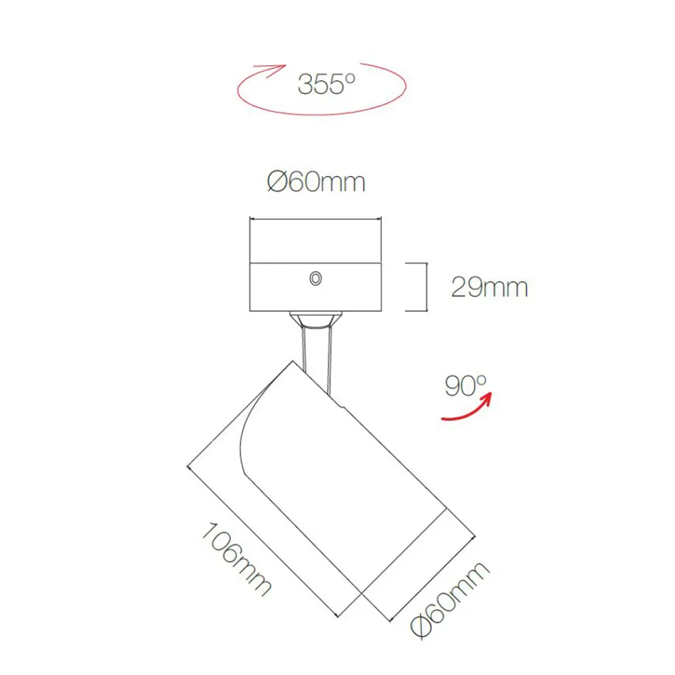 Adjustable Ceiling Light in White Aluminum, 4 Pieces - Lazzaro Viadurini