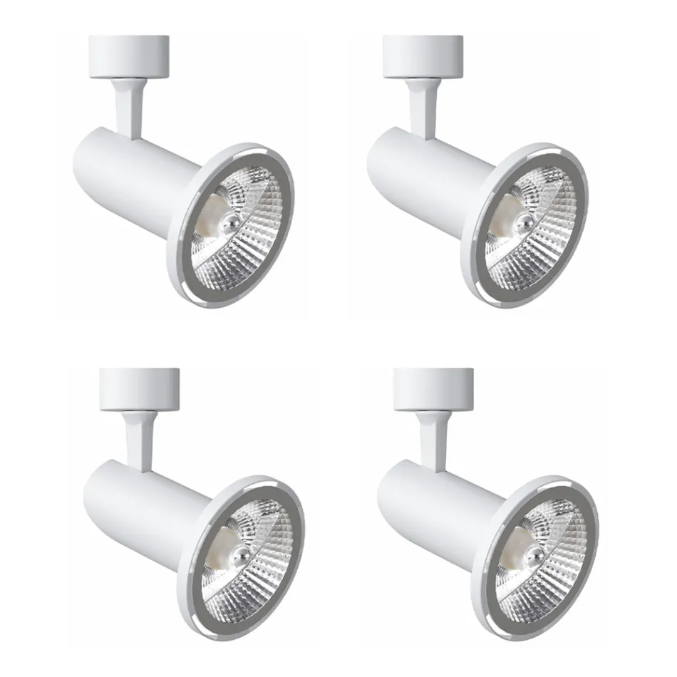 Adjustable Ceiling Light in White Aluminum, 4 Pieces - Lazzaro Viadurini