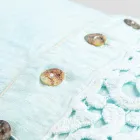 Pillowcase in Colored Linen, Poema Lace and Italian Luxury Piping - Stego Viadurini