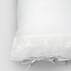 Linen Pillowcase with Armonia Lace and Powder Laces or Back - Masone Viadurini