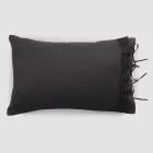 Linen Pillowcase with Poema Lace and Butter or Black Laces Made in Italy - Masone Viadurini