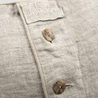 Heavy Linen Pillowcase with Agoya Button Decoration and Piping - Mediterranean Viadurini