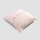 Square Pillowcase in Colored Linen with Agoya Mother-of-Pearl Buttons - Mediterranean Viadurini