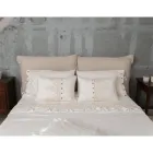 Rectangular Pillowcase with Elegant Lace in White Linen Design for Bed - Gioiano Viadurini