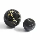 Sphere Paperweight in Polished Black Portoro Marble Modern Design 2 Sizes - Sphere Viadurini