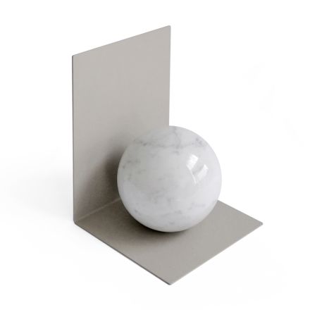 Metal Bookend with Marble Sphere Made in Italy - Akira Viadurini