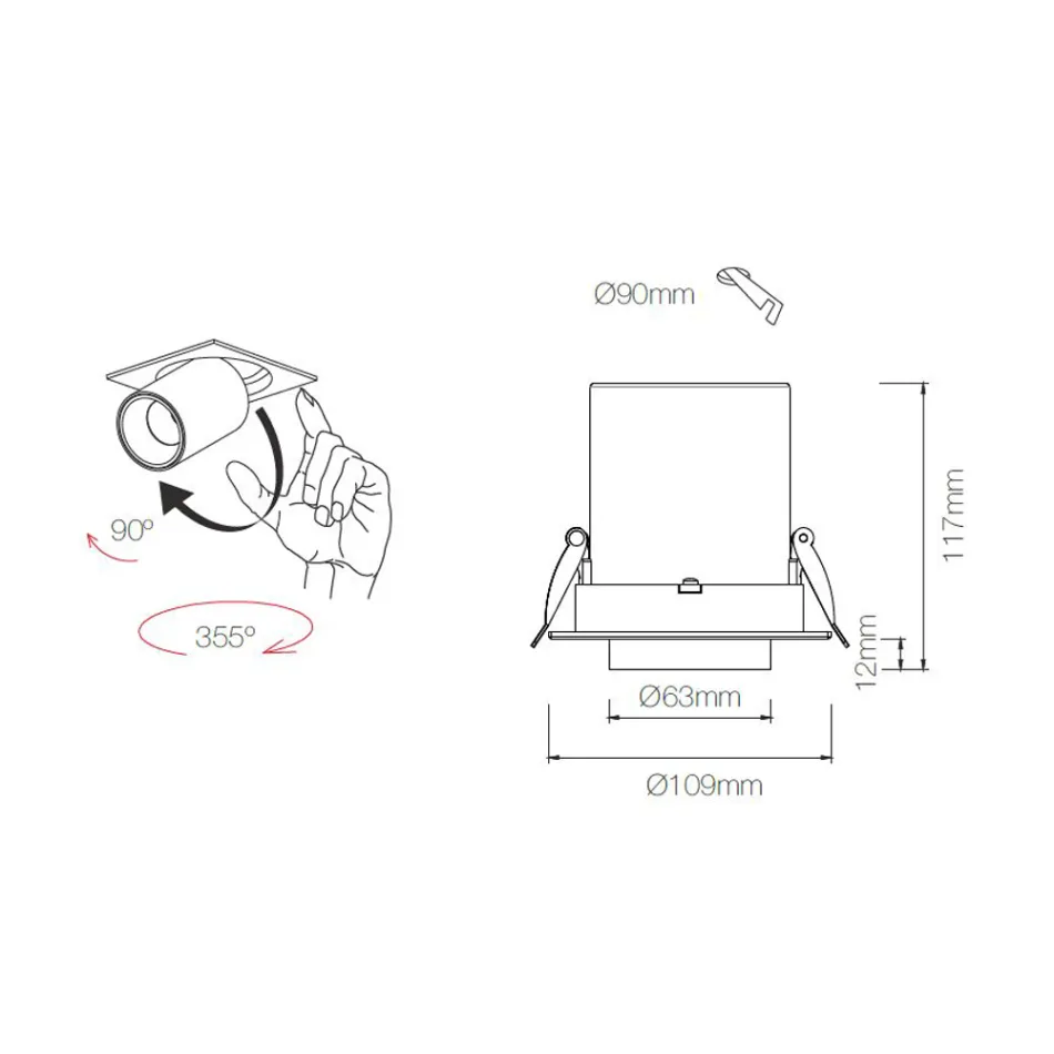 Photoprojector Led recessed ceiling light for interiors in aluminum - Etruscan Viadurini
