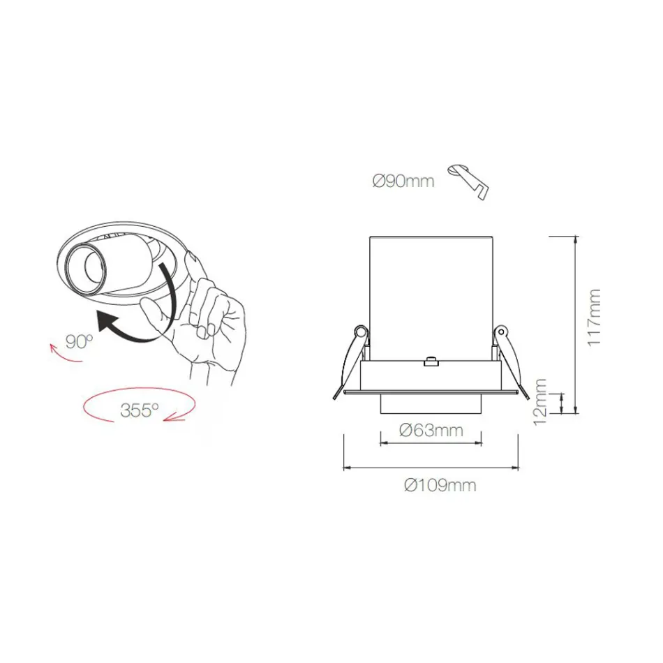 Photoprojector Indoor Adjustable Led Ceiling Light in Aluminum - Etruscan Viadurini