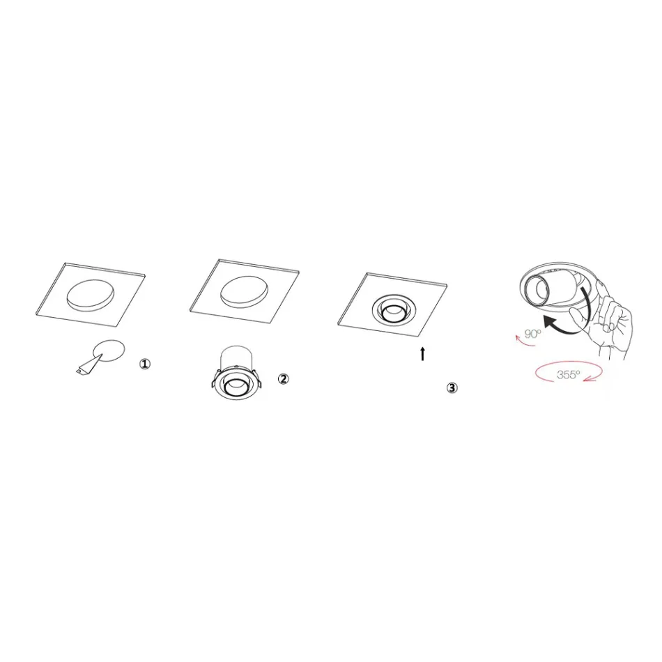 Photoprojector Adjustable Led Ceiling Light in Aluminum 4 Pieces - Etruscan Viadurini