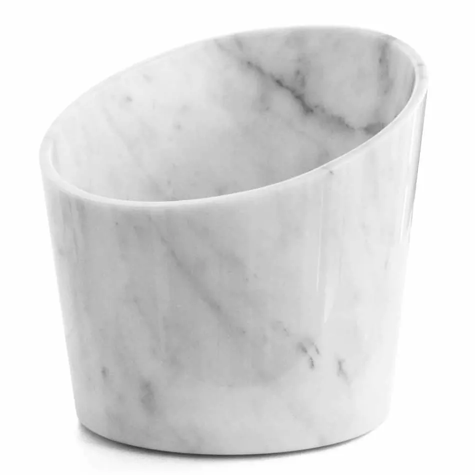 Wine or Champagne Glacette in White Carrara Marble Made in Italy - Ciotti Viadurini