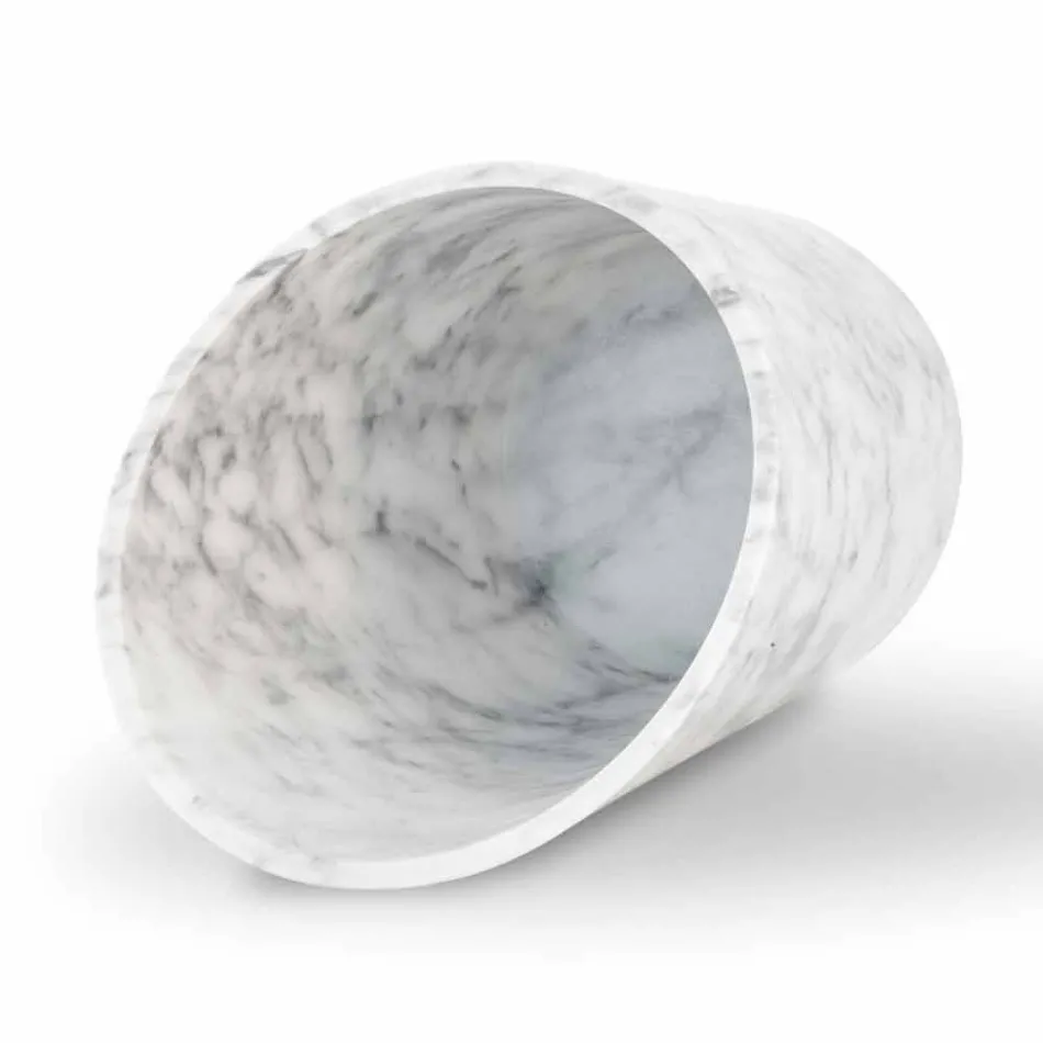 Wine or Champagne Glacette in White Carrara Marble Made in Italy - Ciotti Viadurini