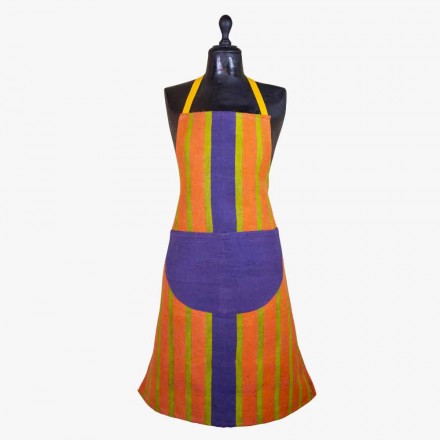 Art Apron in Canvas of Hemp Unique Piece of Italian Craftsmanship Viadurini