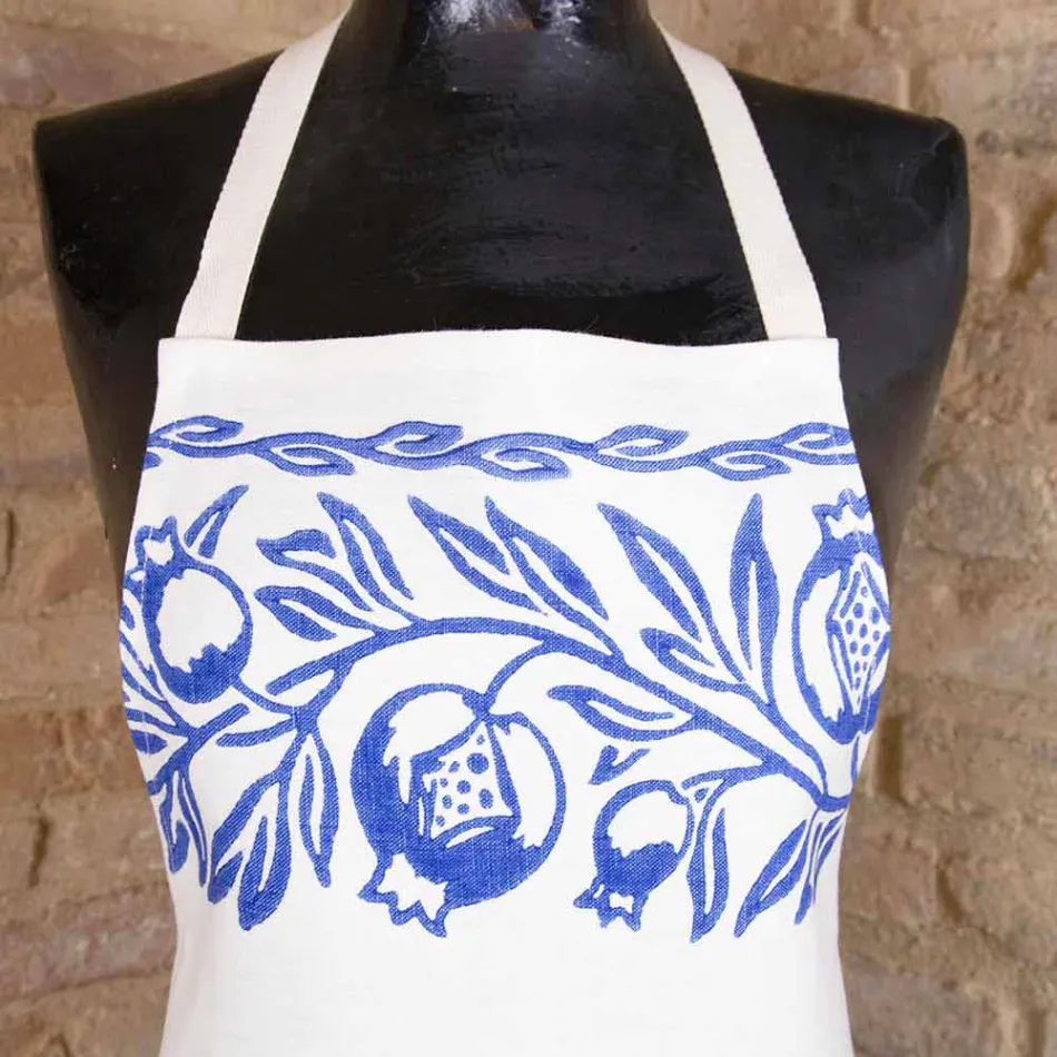 Italian Hand Crafted Linen Apron One Piece - Brands Viadurini