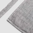 Anthracite Gray Linen Kitchen Apron Low Model with Pocket - Flick Viadurini