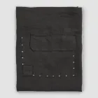 Black Linen Kitchen Apron with Crystals Low Model with Pocket - Click Viadurini