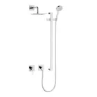 Shower Group Showerhead and Sliding Rail Round or Square Rosette - Erkole Viadurini