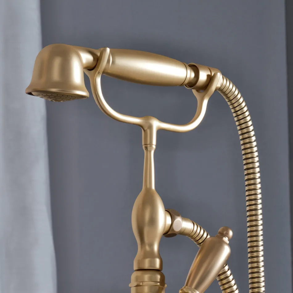 Floor Standing Bathtub Group with Hand Shower and Flexible Shower Made in Italy - Milano Viadurini