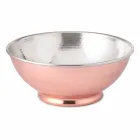 Round Design Salad Bowl in Polished Wrought Copper Made in Italy 25 cm - Daniela Viadurini